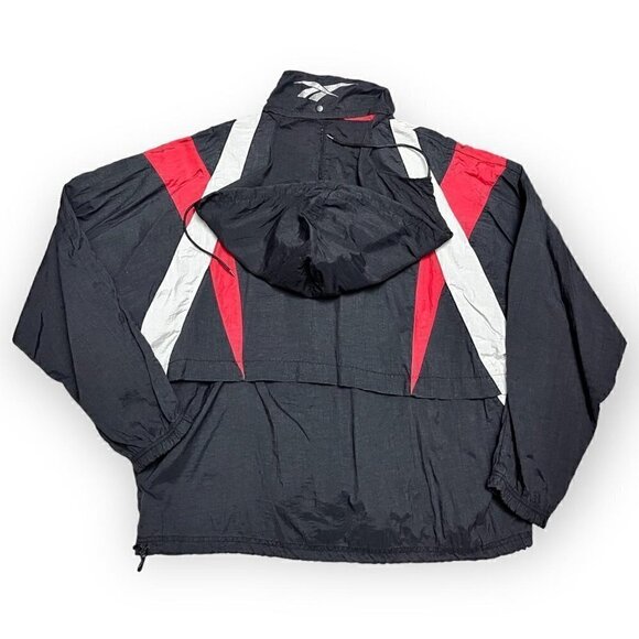 Reebok Vintage 90s Windbreaker Retro Track Jacket - Mens Large - Picture 2 of 5
